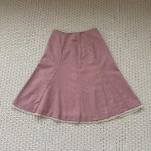 United Colors Of Benetton tweed wool full skirt with lace hem